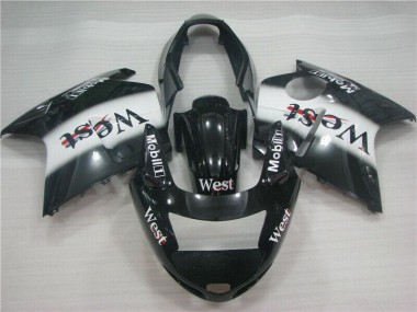 Inexpensive 1996-2007 Black White Honda CBR1100XX Motorcycle Fairing Kits & Plastic Bodywork MF1539