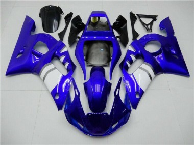 Inexpensive 1998-2002 Blue White Yamaha YZF R6 Motorcycle Fairing Kits & Plastic Bodywork MF0435