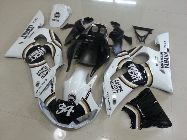 Inexpensive 1998-2002 White Black Yamaha YZF R6 Motorcycle Fairing Inexpensive 1998-2002 White Black Yamaha YZF R6 Motorcycle Fairing