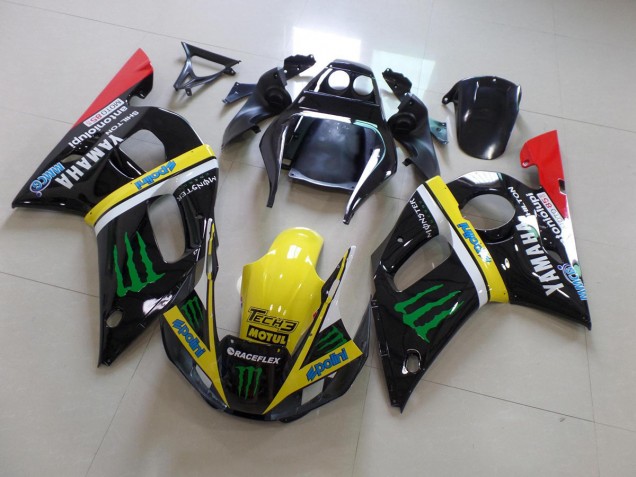 Inexpensive 1998-2002 Black Yellow Monster Yamaha YZF R6 Bike Fairings Inexpensive 1998-2002 Black Yellow Monster Yamaha YZF R6 Bike Fairings