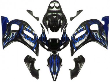 Inexpensive 1998-2002 Black Blue Flame Yamaha YZF R6 Motorcycle Bodywork