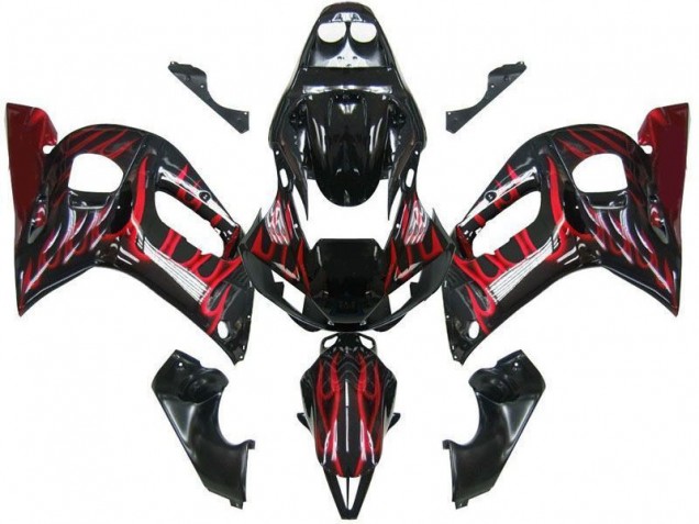 Inexpensive 1998-2002 Black Red Flame Yamaha YZF R6 Replacement Fairings Inexpensive 1998-2002 Black Red Flame Yamaha YZF R6 Replacement Fairings