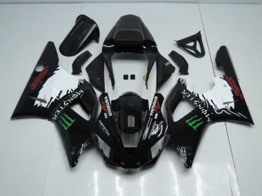 Inexpensive 2000-2001 Black White Monster Yamaha YZF R1 Bike Fairing