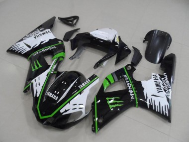 Inexpensive 2000-2001 Black White Green Monster Yamaha YZF R1 Motorbike Fairing
