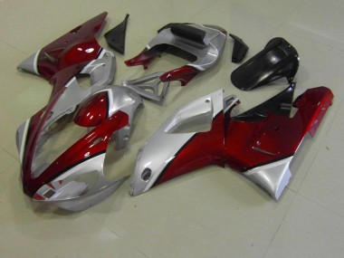Inexpensive 2000-2001 Red and Silver Yamaha YZF R1 Replacement Motorcycle Fairings
