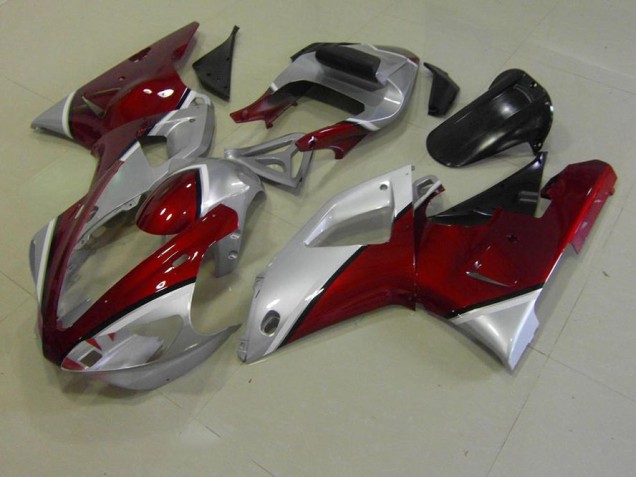 Inexpensive 2000-2001 Red and Silver Yamaha YZF R1 Replacement Motorcycle Fairings Inexpensive 2000-2001 Red and Silver Yamaha YZF R1 Replacement Motorcycle Fairings