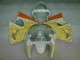 Inexpensive 2000-2002 White Yellow Flame Kawasaki ZX6R Bike Fairings Inexpensive 2000-2002 White Yellow Flame Kawasaki ZX6R Bike Fairings