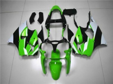Inexpensive 2000-2002 Green White Black Kawasaki Ninja ZX6R Motorcycle Fairing Kits & Plastic Bodywork MF0501