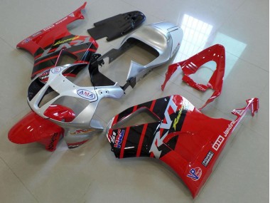 Inexpensive 2000-2006 Red Silver Honda VTR1000 Motorbike Fairing