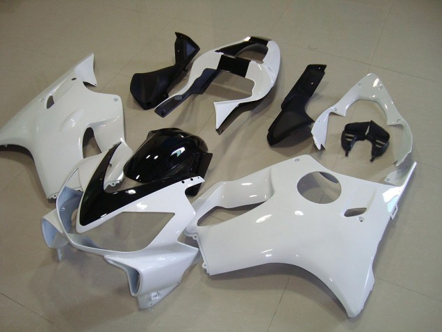 Inexpensive 2001-2003 White with Black Stripe Honda CBR600 F4i Motorcycle Fairing Kits