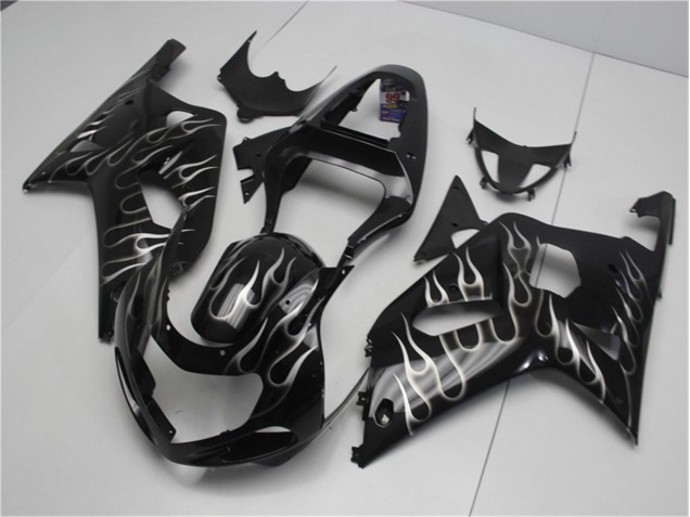 Inexpensive 2001-2003 Black White Flame Suzuki GSXR 600/750 Motorcycle Fairing Kits Inexpensive 2001-2003 Black White Flame Suzuki GSXR 600/750 Motorcycle Fairing Kits