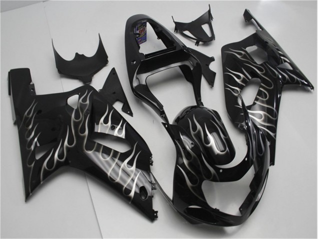 Inexpensive 2001-2003 Black White Flame Suzuki GSXR 600/750 Motorcycle Fairing Kits Inexpensive 2001-2003 Black White Flame Suzuki GSXR 600/750 Motorcycle Fairing Kits