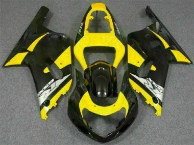 Inexpensive 2001-2003 Yellow Black Suzuki GSXR 600/750 Motorcycle Replacement Fairings