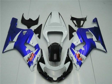 Inexpensive 2001-2003 White Blue Suzuki GSXR 600/750 Motorcycle Fairings Kit