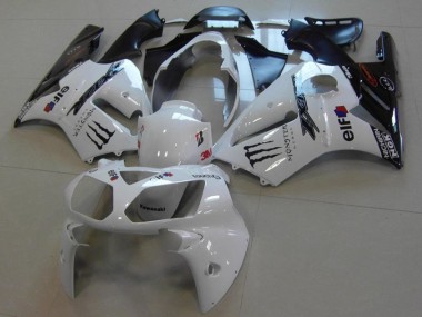 Inexpensive 2002-2005 White Monster Kawasaki Ninja ZX12R Motorcycle Fairing Kits & Plastic Bodywork MF3799