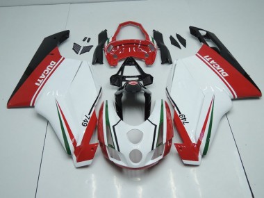 Inexpensive 2003-2004 White Red with Tail Open Ducati 749 999 Motorcycle Fairing Kits & Plastic Bodywork MF3977