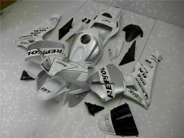 Inexpensive 2003-2004 White Repsol CBR600RR Bike Fairing Kit Inexpensive 2003-2004 White Repsol CBR600RR Bike Fairing Kit