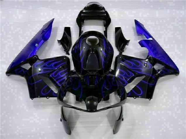 Inexpensive 2003-2004 Black with Blue Flame Honda CBR600RR Motorcycle Fairing Kits Inexpensive 2003-2004 Black with Blue Flame Honda CBR600RR Motorcycle Fairing Kits