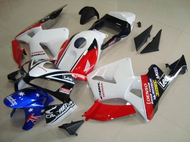 Inexpensive 2003-2004 White Black Red Lee Honda CBR600RR Motorcycle Fairing Kit