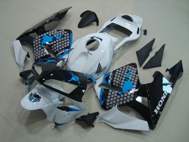 Inexpensive 2003-2004 White Black Blue Honda CBR600RR Moto Fairings Inexpensive 2003-2004 White Black Blue Honda CBR600RR Moto Fairings