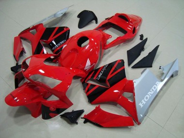Inexpensive 2003-2004 Red Silver Honda CBR600RR Motorcycle Fairing Kits & Plastic Bodywork MF2968