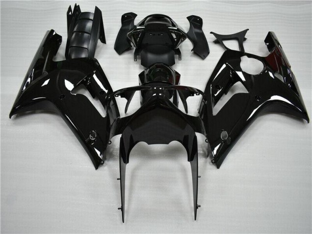 Inexpensive 2003-2004 Glossy Black Kawasaki ZX6R Moto Fairings Inexpensive 2003-2004 Glossy Black Kawasaki ZX6R Moto Fairings