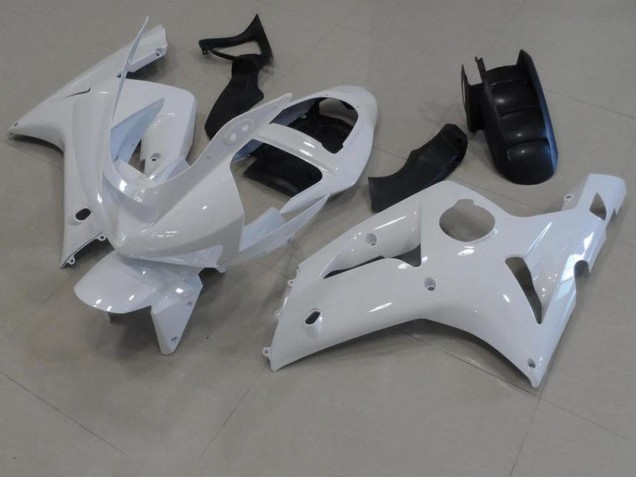 Inexpensive 2003-2004 White Kawasaki ZX6R Bike Fairings Inexpensive 2003-2004 White Kawasaki ZX6R Bike Fairings