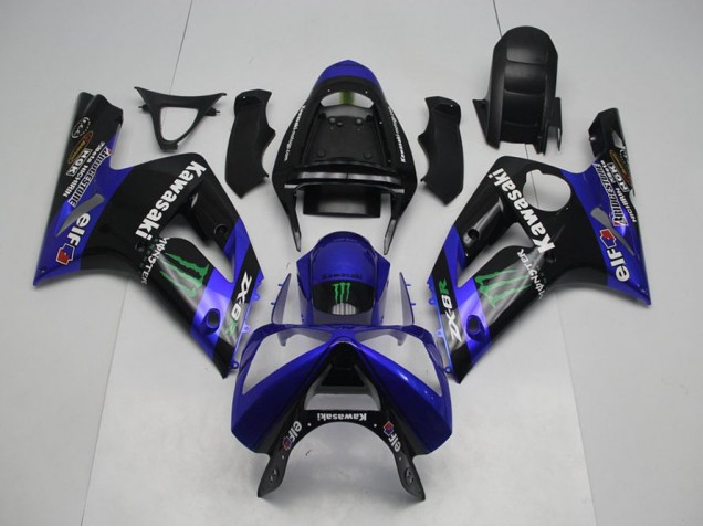 Inexpensive 2003-2004 Blue Monster Kawasaki ZX6R Motorbike Fairing Inexpensive 2003-2004 Blue Monster Kawasaki ZX6R Motorbike Fairing