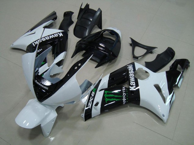 Inexpensive 2003-2004 White Monster Kawasaki ZX6R Motorbike Fairing Kits