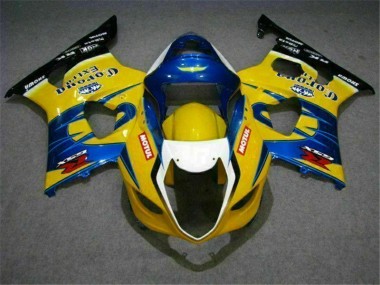 Inexpensive 2003-2004 Yellow Blue Suzuki GSXR 1000 Bike Fairings