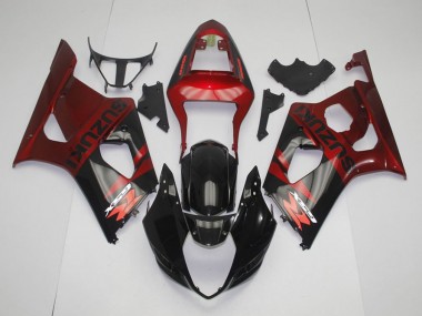 Inexpensive 2003-2004 Black Red Suzuki GSXR 1000 Replacement Motorcycle Fairings