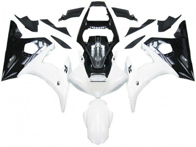 Inexpensive 2003-2005 Black White Yamaha YZF R6 Motorcycle Fairing Kits Inexpensive 2003-2005 Black White Yamaha YZF R6 Motorcycle Fairing Kits
