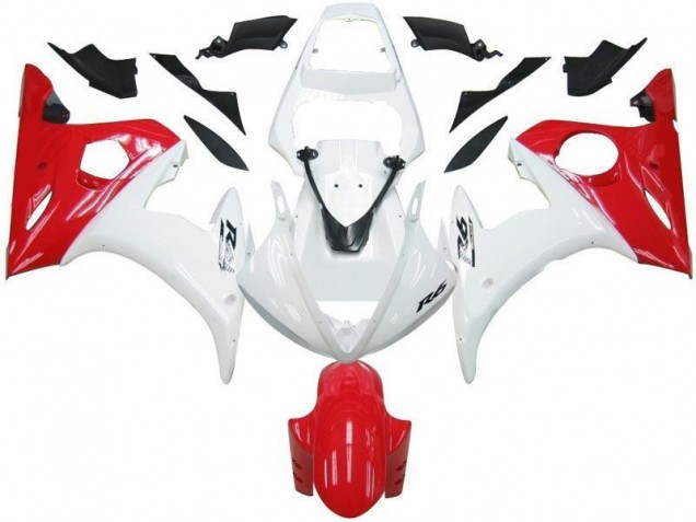 Inexpensive 2003-2005 White Red Yamaha YZF R6 Motorbike Fairing Kits Inexpensive 2003-2005 White Red Yamaha YZF R6 Motorbike Fairing Kits