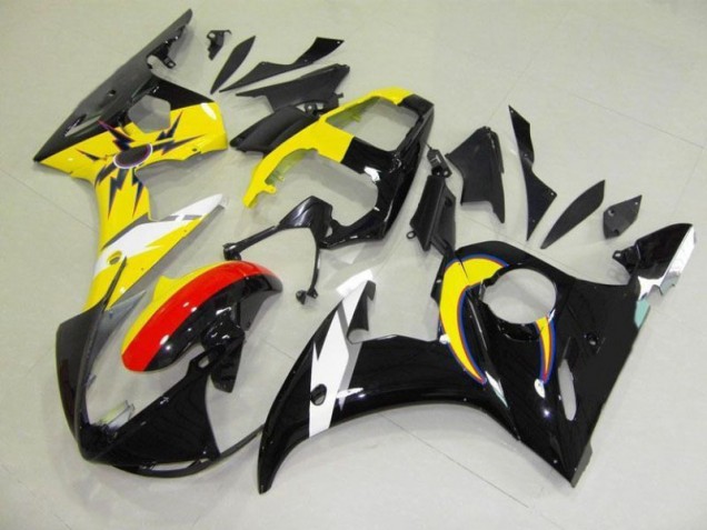 Inexpensive 2003-2005 Moon Black Yellow Yamaha YZF R6 Motorcycle Fairings Kits Inexpensive 2003-2005 Moon Black Yellow Yamaha YZF R6 Motorcycle Fairings Kits