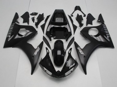 Inexpensive 2003-2005 Black with Silver Decals Yamaha YZF R6 Motorcycle Fairing Kits