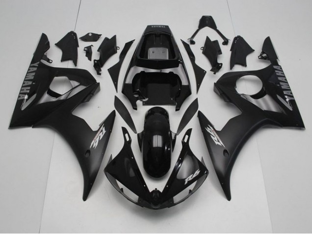 Inexpensive 2003-2005 Black with Silver Decals Yamaha YZF R6 Motorcycle Fairing Kits Inexpensive 2003-2005 Black with Silver Decals Yamaha YZF R6 Motorcycle Fairing Kits