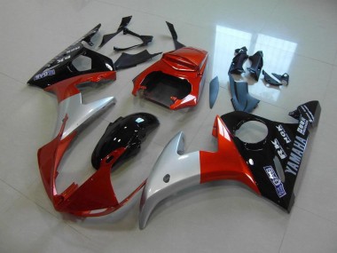 Inexpensive 2003-2005 Orange Silver Black Yamaha YZF R6 Bike Fairings