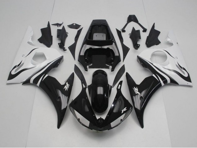 Inexpensive 2003-2005 Black and White Yamaha YZF R6 Motor Bike Fairings Inexpensive 2003-2005 Black and White Yamaha YZF R6 Motor Bike Fairings