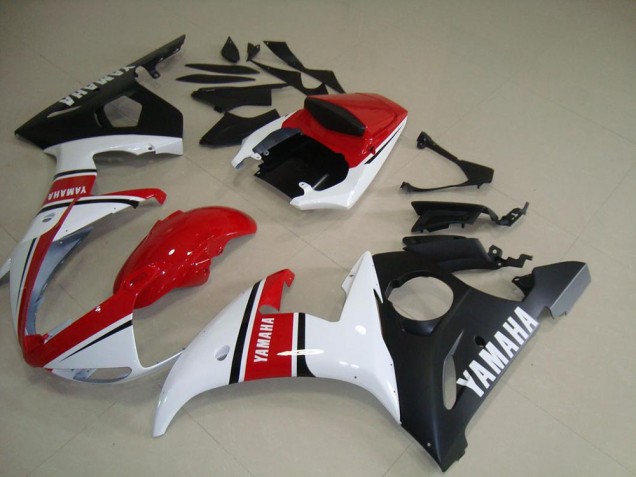Inexpensive 2003-2005 Red White Matte Black Yamaha YZF R6 Moto Fairings Inexpensive 2003-2005 Red White Matte Black Yamaha YZF R6 Moto Fairings