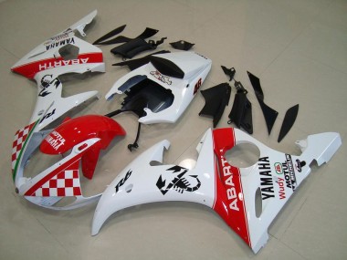 Inexpensive 2003-2005 Red White Yamaha YZF R6 Motorcyle Fairings