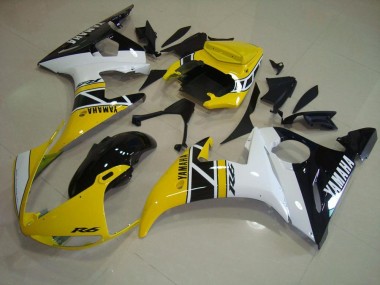 Inexpensive 2003-2005 Yellow Aniversary Yamaha YZF R6 Motorcycle Fairings