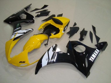 Inexpensive 2003-2005 Yellow Black Yamaha YZF R6 Motorbike Fairings