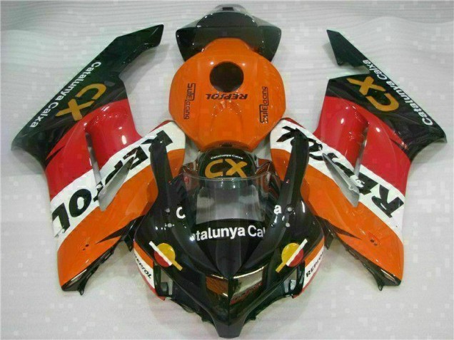 Inexpensive 2004-2005 Orange Repsol CX Honda CBR1000RR Replacement Motorcycle Fairings Inexpensive 2004-2005 Orange Repsol CX Honda CBR1000RR Replacement Motorcycle Fairings