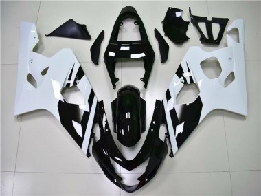 Inexpensive 2004-2005 White Black Suzuki GSXR 600/750 K4 Motorcycle Fairing Kits & Plastic Bodywork MF0024
