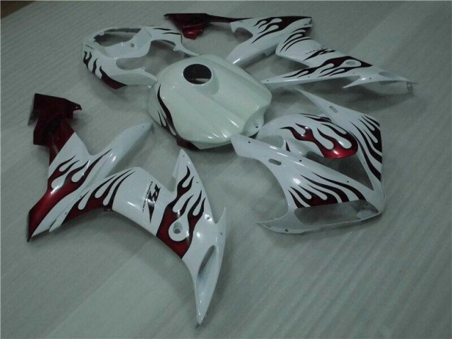 Inexpensive 2004-2006 White Red Flame Yamaha YZF R1 Motorcyle Fairings Inexpensive 2004-2006 White Red Flame Yamaha YZF R1 Motorcyle Fairings
