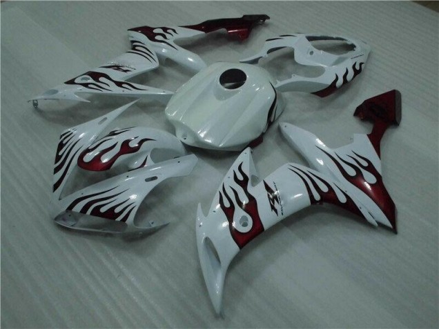 Inexpensive 2004-2006 White Red Flame Yamaha YZF R1 Motorcyle Fairings Inexpensive 2004-2006 White Red Flame Yamaha YZF R1 Motorcyle Fairings