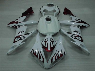 Inexpensive 2004-2006 White Red Flame Yamaha YZF R1 Motorcyle Fairings