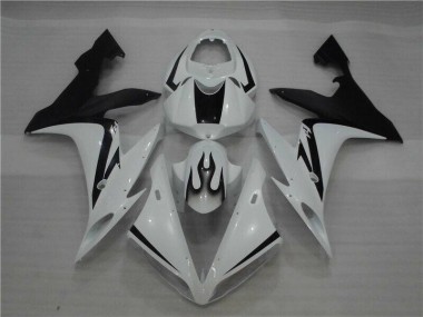 Inexpensive 2004-2006 White Black Flame Yamaha YZF R1 Motor Fairings