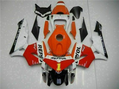 Inexpensive 2005-2006 Orange Repsol Honda CBR600RR Bike Fairing Kit