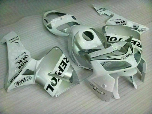 Inexpensive 2005-2006 White Repsol Honda CBR600RR Motorbike Fairing Kits Inexpensive 2005-2006 White Repsol Honda CBR600RR Motorbike Fairing Kits